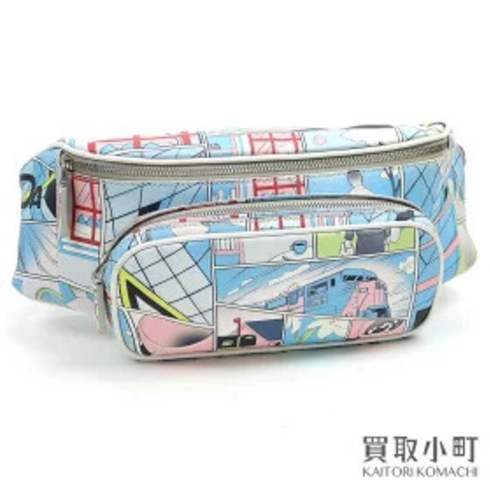 Prada Comic Leather Belt Bag Triangle Waist Clutch Bum James Jean